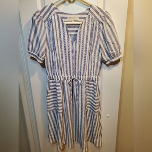 Monteau Los Angeles - Striped Blue and White Dress